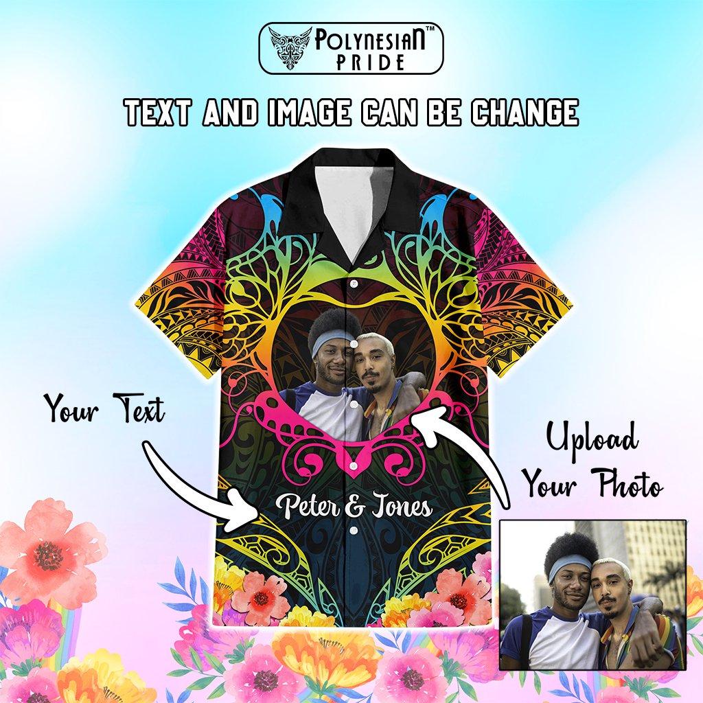 Custom Photo Happy Pansexual Pride Day Hawaiian Shirt Love Is Love Polynesian Style