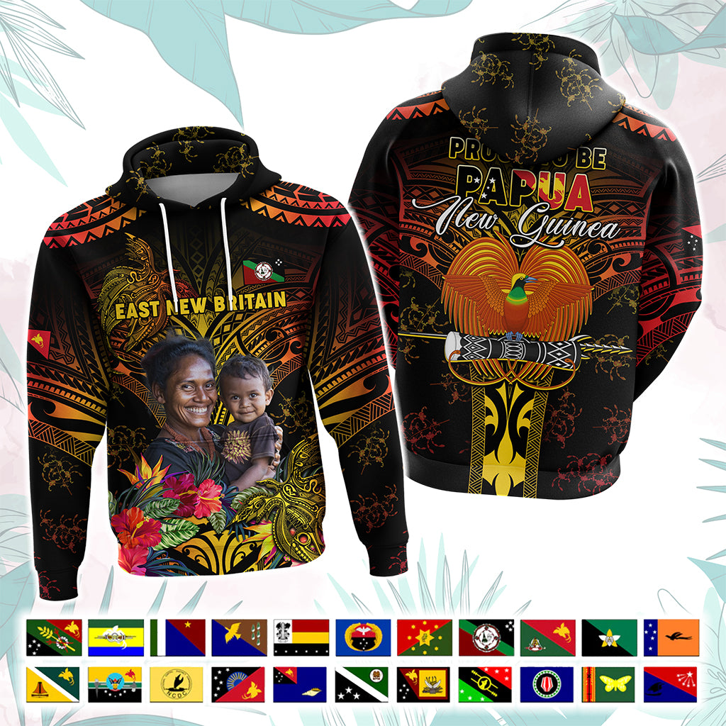 Custom Photo Papua New Guinea Provinces Hoodie Symbol Flag Sepik Blue Orchid Motifs CTM05 - Polynesian Pride