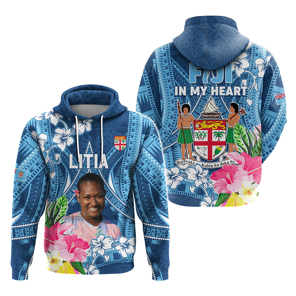 Custom Photo Love Fiji Hoodie Fiji In My Heart Tapa Pattern CTM05 Zip Hoodie Multicolor - Polynesian Pride
