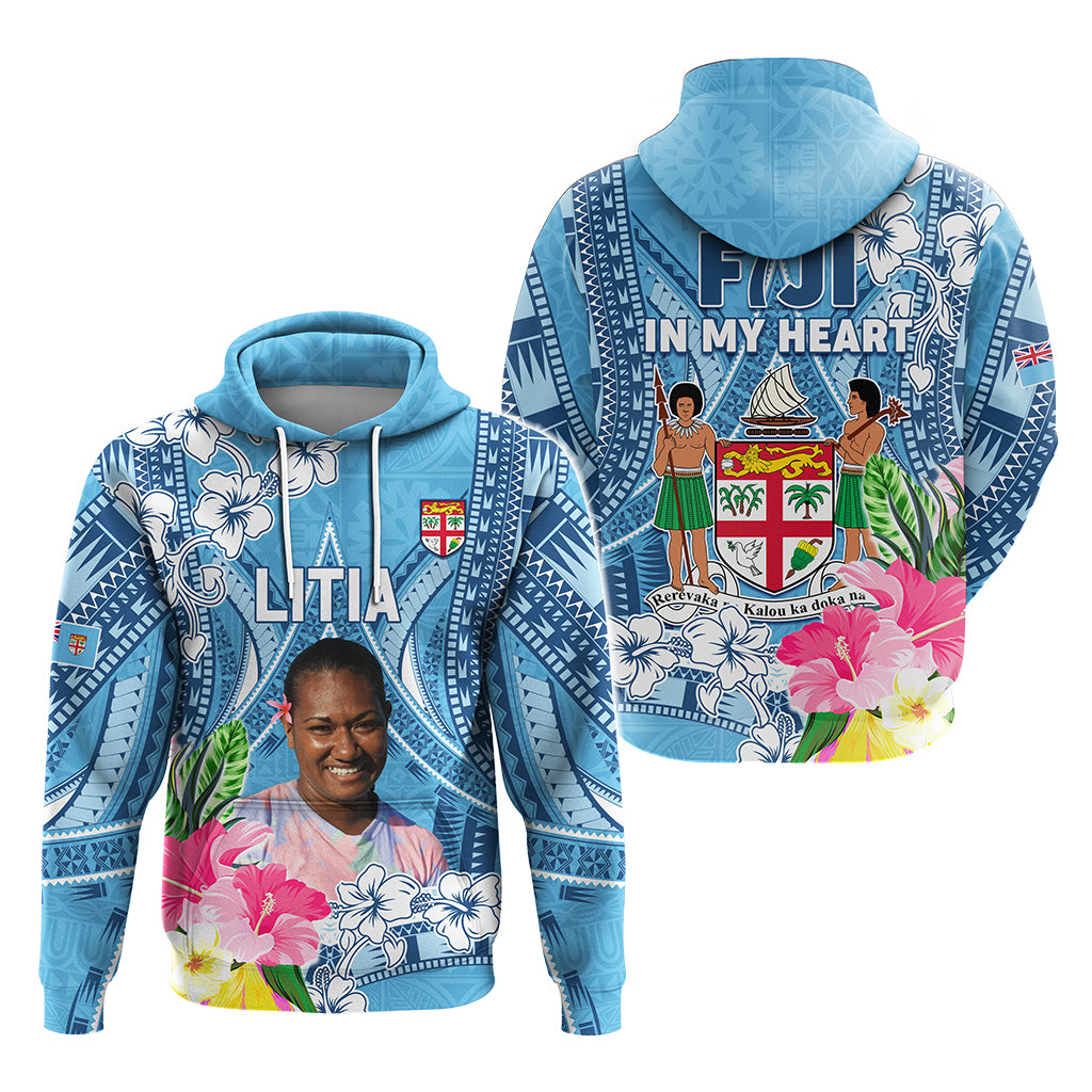 Custom Photo Love Fiji Hoodie Fiji In My Heart Tapa Pattern CTM05 - Polynesian Pride