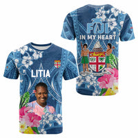 Custom Photo Love Fiji T Shirt Fiji In My Heart Tapa Pattern CTM05 - Polynesian Pride