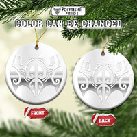 Custom New Zealand Christmas Maori Moko Kauae Ceramic Ornament CTM05 - Polynesian Pride