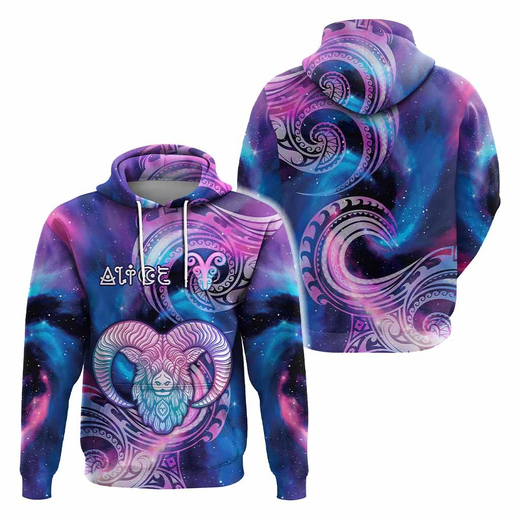 Custom Zodiac Signs Hoodie With Polynesian Pattern