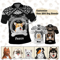 Custom Dog Polo Shirt With Polynesian Pattern