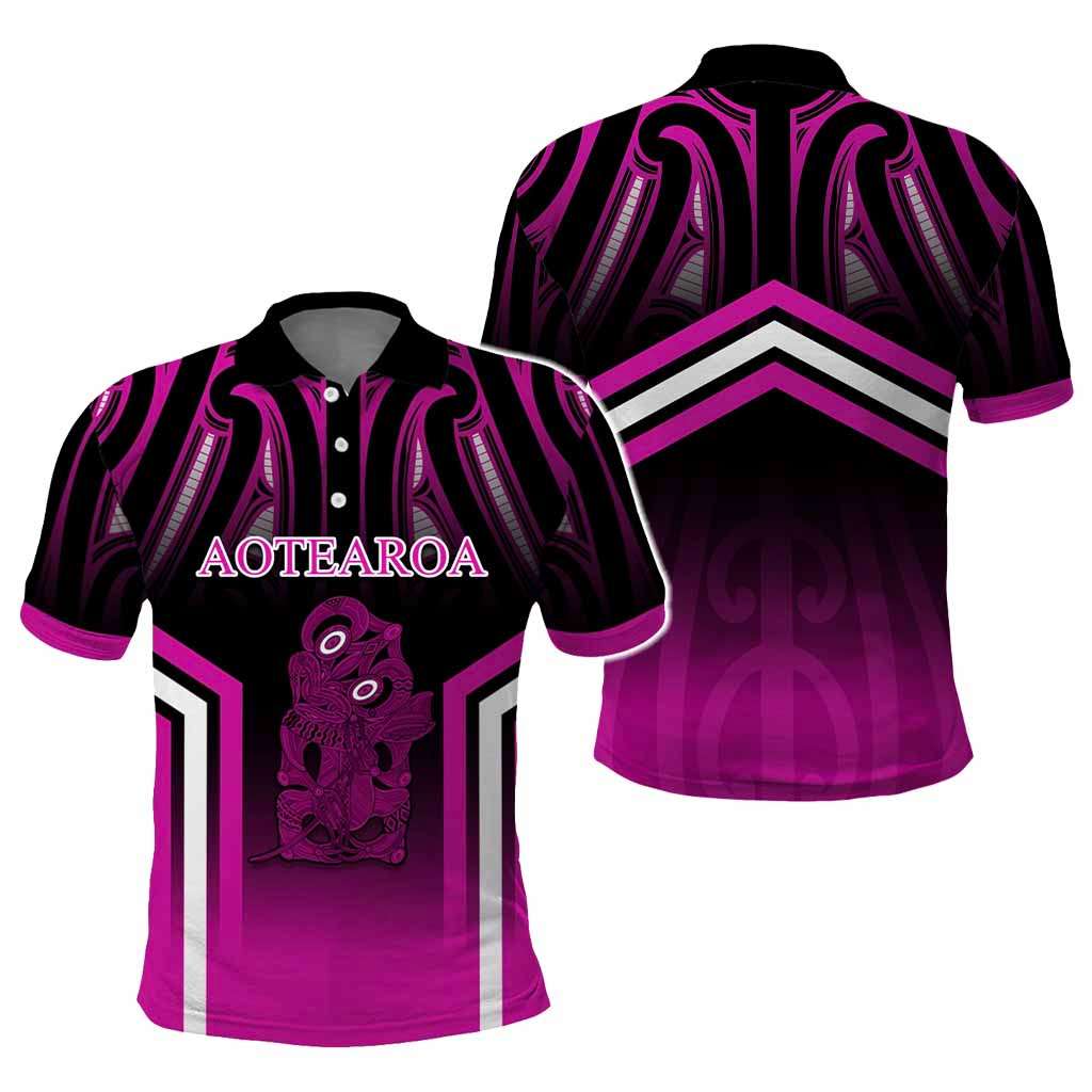 New Zealand Aotearoa Iwi Personalised Text Polo Shirt Maori Hei Tiki Special Style CTM05 - Polynesian Pride