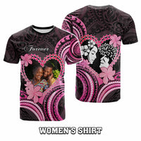 Custom Photo Polynesian Couple Valentine Day T shirt I LOVE YOU FOREVER