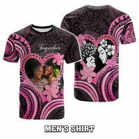 Custom Photo Polynesian Couple Valentine Day T shirt I LOVE YOU FOREVER