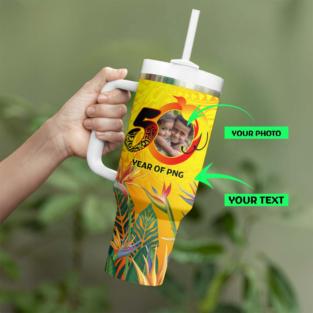 Custom Photo Papua Niugini Hapi 50th Indipendens Tumbler With Handle Year of PNG 1975-2025 CTM09 - Polynesian Pride