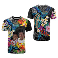 Custom Photo Polynesian Shark Tattoo T Shirt Beauty Pacific Flowers CTM09 - Polynesian Pride