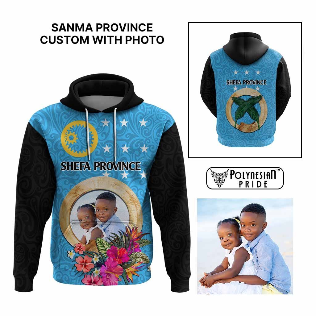 Sanma Province Custom Hoodie With Photo Vanuatuan Boar's Tusk Flag Multicolored CTM09 Multicolor - Polynesian Pride