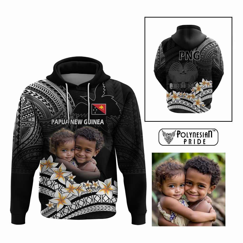 Custom Photo Papua New Guinea Provinces Hoodie Bird of Paradise with Black Polynesian Tribal CTM09 Multicolor - Polynesian Pride