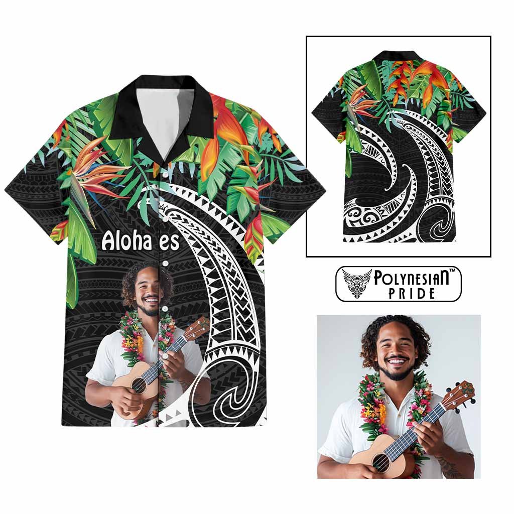 Custom Photo Polynesian Tribal Tattoo with Tropical Vibe Hawaiian Shirt