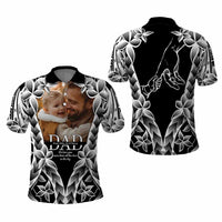 Custom Upload Photo Happy Father's Day - Best Dad Ever Polo Shirt Polynesian Plumeria Tribal Art CTM09 - Polynesian Pride