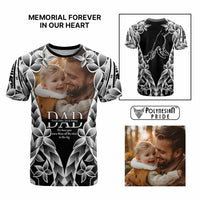 Custom Upload Photo Happy Father's Day - Best Dad Ever T Shirt Polynesian Plumeria Tribal Art CTM09 Multicolor - Polynesian Pride