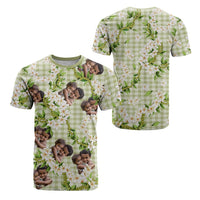 Custom Photo Hawaiian Palaka T shirt Mokihana Maile Ilima Leis