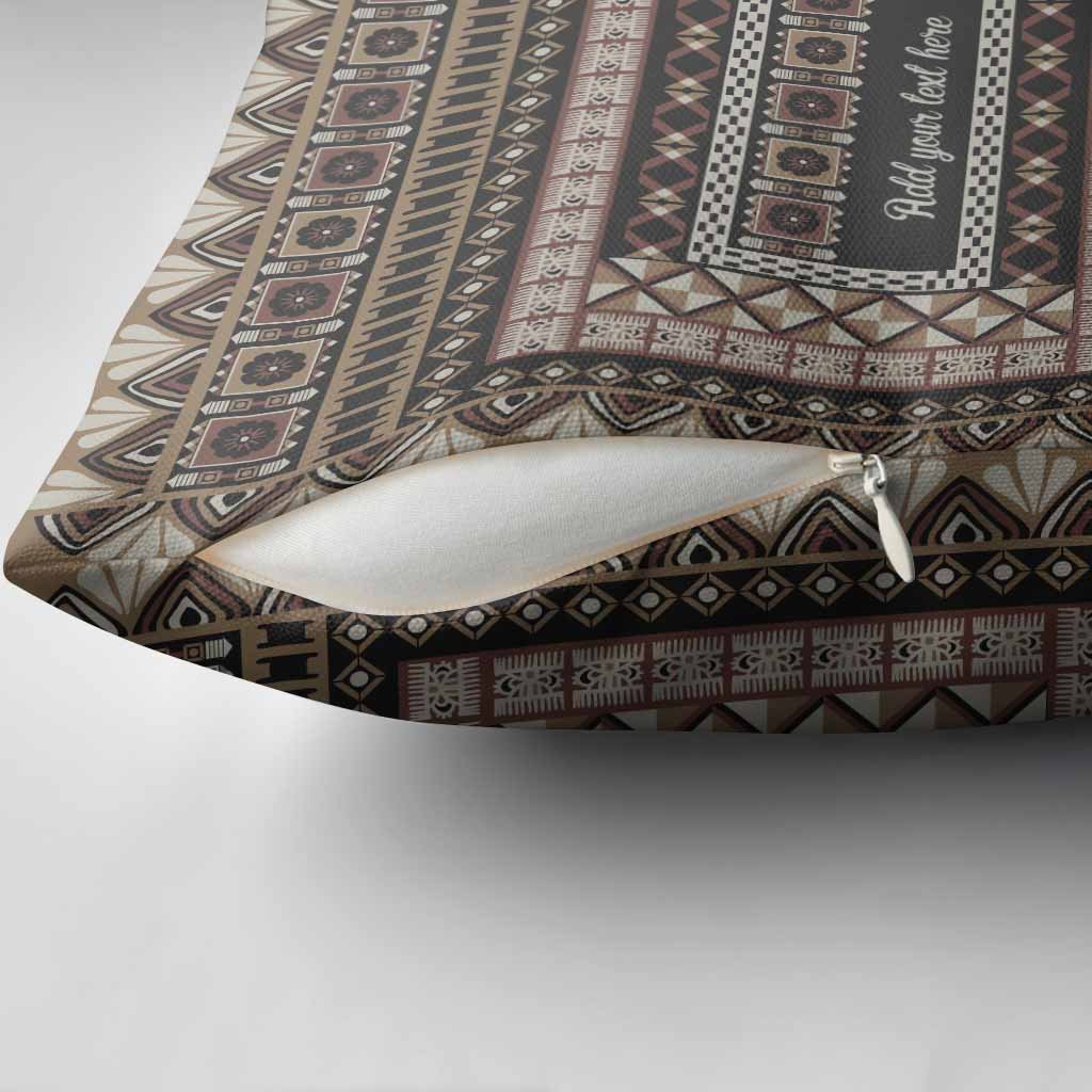 Custom Bula Fiji Family Name Pillow Cover Vintage Fijian Tribal Tapa Pattern CTM09 - Polynesian Pride