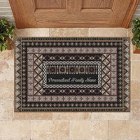 Custom Bula Fiji Family Name Rubber Doormat Vintage Fijian Tribal Tapa Pattern CTM09 Multicolor - Polynesian Pride