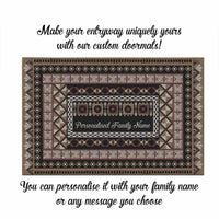 Custom Bula Fiji Family Name Rubber Doormat Vintage Fijian Tribal Tapa Pattern CTM09 - Polynesian Pride