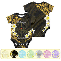Custom Polynesia Baby and Parents Baby Onesie We Love You Plumeria Polynesian Pattern CTM14 Multicolor - Polynesian Pride