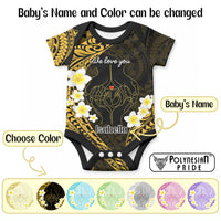 Custom Polynesia Baby and Parents Baby Onesie We Love You Plumeria Polynesian Pattern CTM14 - Polynesian Pride