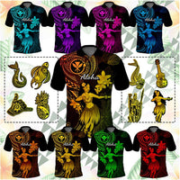 Custom Hawaii Symbols Polo Shirt Tropical Flowers With Kanaka Maoli CTM14 Multicolor - Polynesian Pride