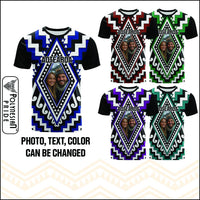 Custom Photo New Zealand Maori Patikitiki Taniko Motifs T Shirt CTM14 - Polynesian Pride