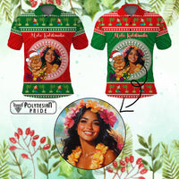 Custom Photo Aloha Hawaii Christmas Polo Shirt Tiki Santa Mele Kalikimaka CTM14 Multicolor - Polynesian Pride