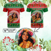 Custom Photo Aloha Hawaii Christmas T Shirt Tiki Santa Mele Kalikimaka CTM14 Multicolor - Polynesian Pride