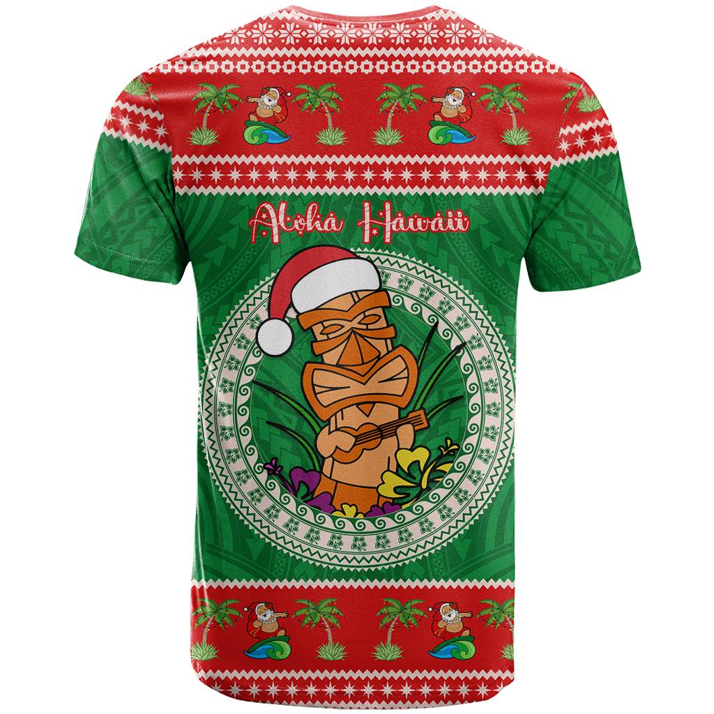 Custom Photo Aloha Hawaii Christmas T Shirt Tiki Santa Mele Kalikimaka CTM14 - Polynesian Pride