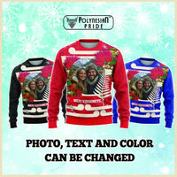 Custom Photo Kia Ora New Zealand Knitted Sweatshirt Pohotukawa Kiwi Santa Meri Kirihimete CTM14 - Polynesian Pride