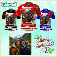 Custom Photo Kia Ora New Zealand Polo Shirt Pohutukawa Kiwi Santa Meri Kirihimete CTM14 Multicolor - Polynesian Pride