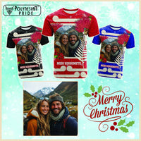 Custom Photo Kia Ora New Zealand T Shirt Pohutukawa Kiwi Santa Meri Kirihimete CTM14 Multicolor - Polynesian Pride