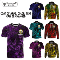 Custom Polynesian T Shirt, Polo Shirt, Hoodie Hammerhead Shark With Coat of Arms CTM14 - Polynesian Pride