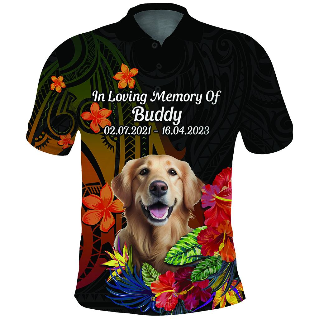 Custom Photo In Loving Memory Polo Shirt Polynesian Memorial Gift For Family And Pet Lovers CTM14 - Polynesian Pride