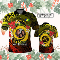 Custom Photo Vanuatu Polo Shirt Vanuatuan Pig Tusk Meri Krismas CTM14 - Polynesian Pride