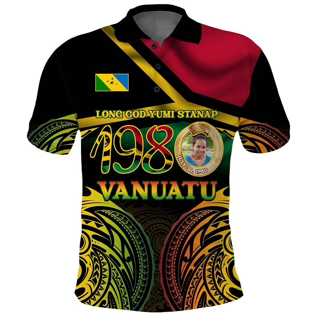 Custom Photo Vanuatu 1980 Polo Shirt Yumi Yumi Yumi Independence Anniversary CTM14 - Polynesian Pride