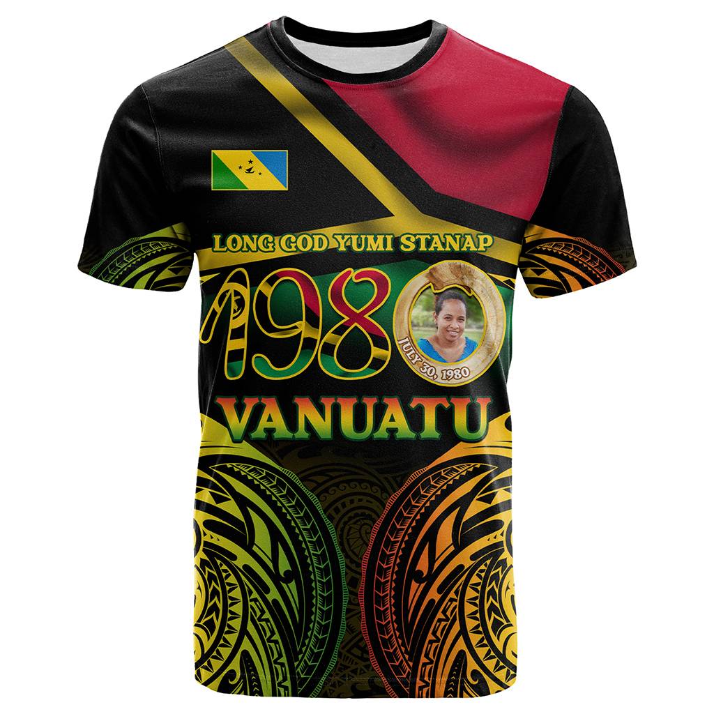 Custom Photo Vanuatu 1980 T Shirt Yumi Yumi Yumi Independence Anniversary CTM14 - Polynesian Pride