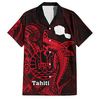 Custom French Polynesia Hawaiian Shirt Map Of Islands Flag Hibiscus With Polynesian Shark Tattoo CTM14 - Polynesian Pride