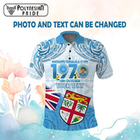 Custom Photo Fiji Day 1970 Polo Shirt Proud To Be A Fijian Tapa Pattern CTM14 - Polynesian Pride