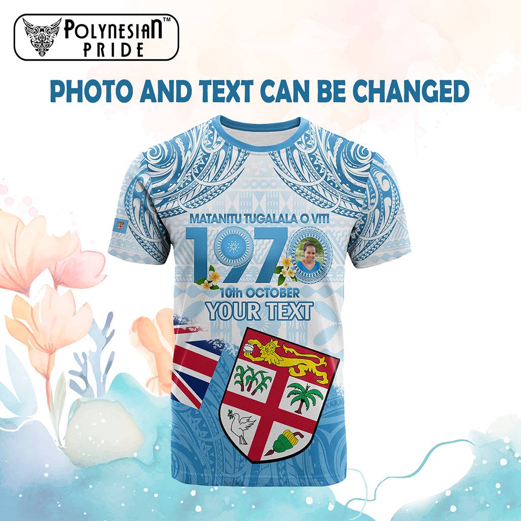 Custom Photo Fiji Day 1970 T Shirt Proud To Be A Fijian Tapa Pattern CTM14 - Polynesian Pride