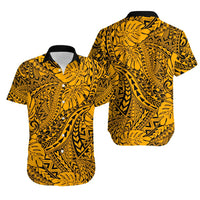 Hawaii Couples Matching Mermaid Dress and Hawaiian Shirt - Gold Polynesian Tribal Art LT14 - Polynesian Pride