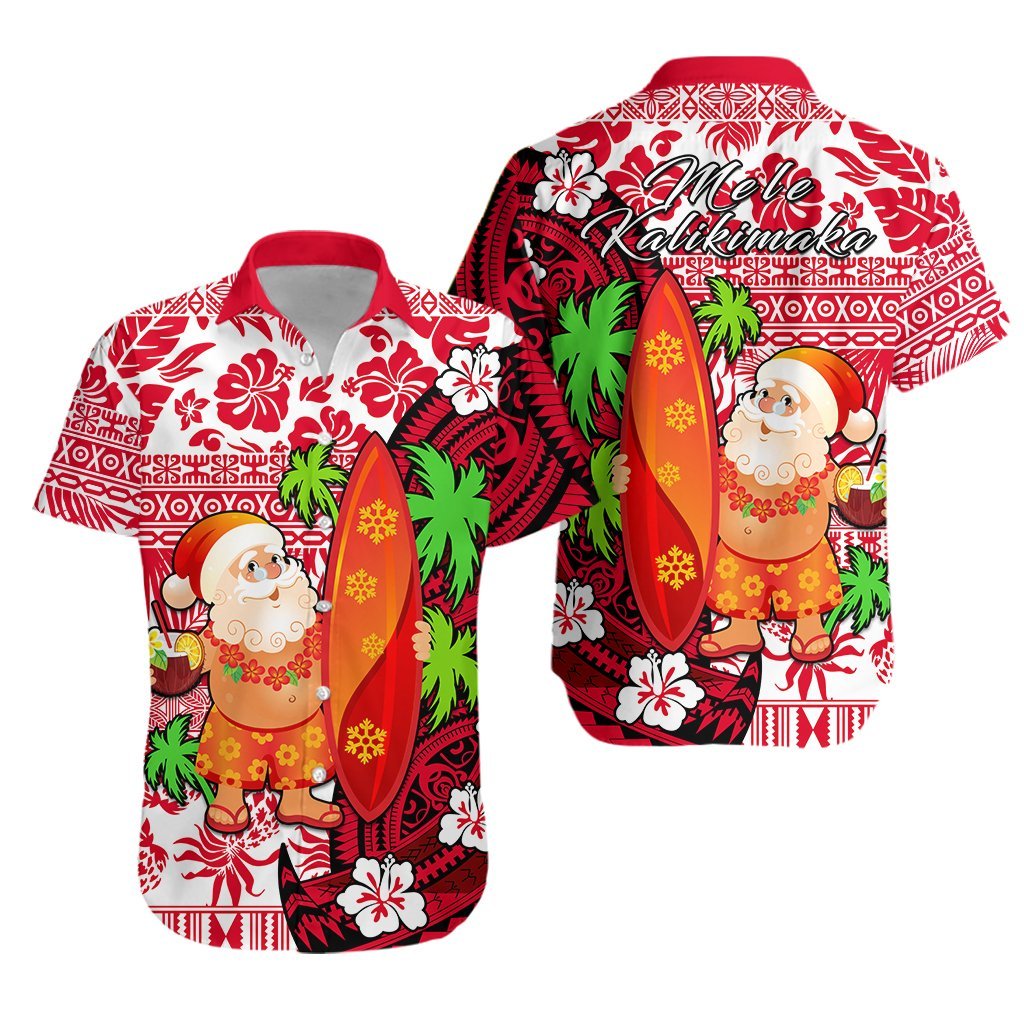 Mele Kalikimaka Hawaiian Shirt - Christmas Hawaii With Santa Claus LT13 Red - Polynesian Pride