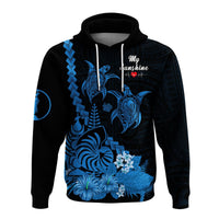 Custom New Caledonia Valentine Couple Love Hoodie My Sunshine Polynesia Turtle Blue LT14 - Polynesian Pride
