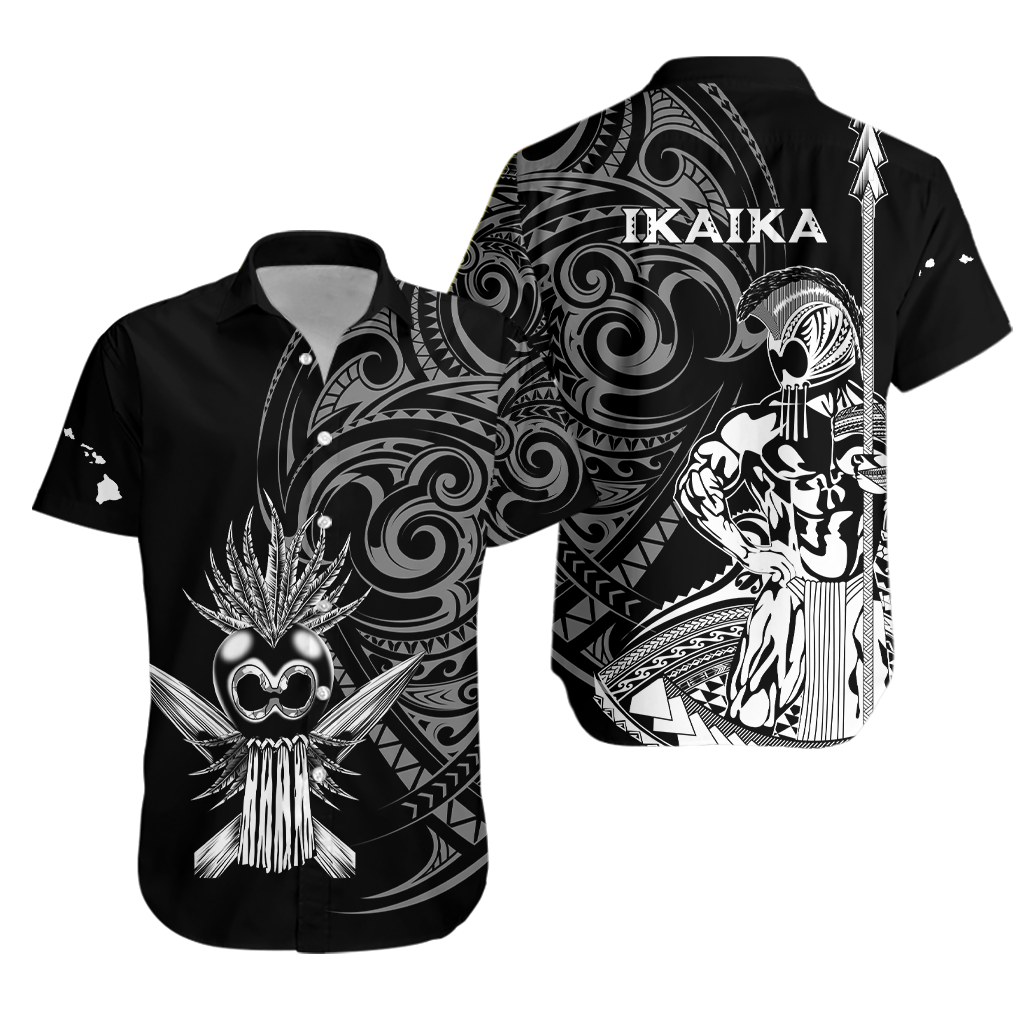 Hawaii Ikaika Warrior Matching Dress and Hawaiian Shirt LT2 No Dress BLACK - Polynesian Pride