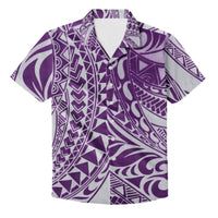 Purple Polynesian Tribal Family Matching Outfits Polynesian Off Shoulder Long Sleeve Dress And Shirt Family Set LT9 Dad's Shirt - 5XL - Polynesian Pride