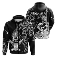 Hawaii Ikaika Warrior Hoodie - LT2 Zip Hoodie Black - Polynesian Pride