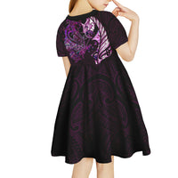 New Zealand Breast Cancer Family Matching Summer Maxi Dress and Hawaiian Shirt Pink Manaia Fern With Paua Shell LT14 - Polynesian Pride