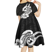 Polynesia Family Matching Outfits Tank Maxi Dress And Hawaiian Shirt Plumeria With Tribal Pattern Black Vibes LT14 - Polynesian Pride