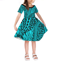 Turquoise Hawaii Family Matching Off Shoulder Maxi Dress And Hawaiian Shirt Tribal Art LT14 - Polynesian Pride