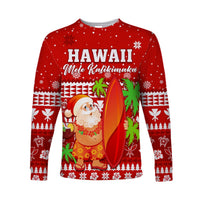 (Custom Personalised) Mele Kalikimaka Long Sleeve Shirt Santa Claus Hawaii Christmas LT13 - Polynesian Pride